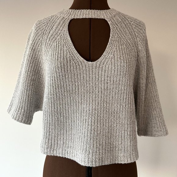 Silence & Noise Cropped Sweater with Neckline Cutout - Picture 1 of 6